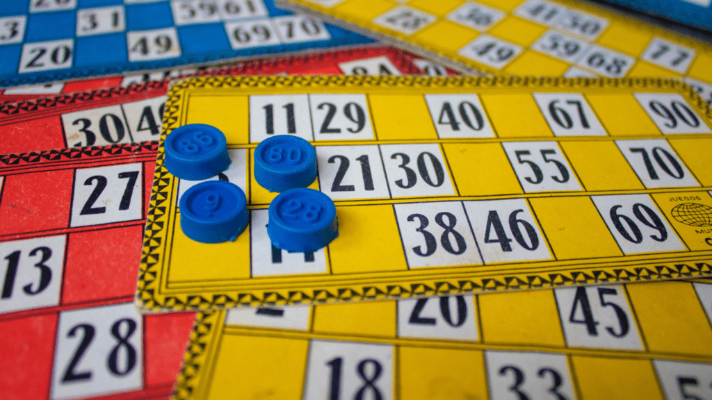 several bingo cards with numbers on them