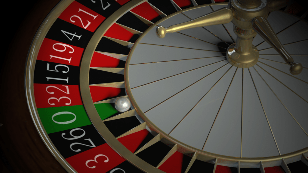 an image of a roulette wheel on a black background