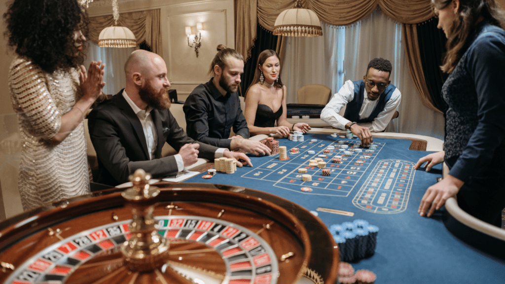 a person playing roulette on a casino table