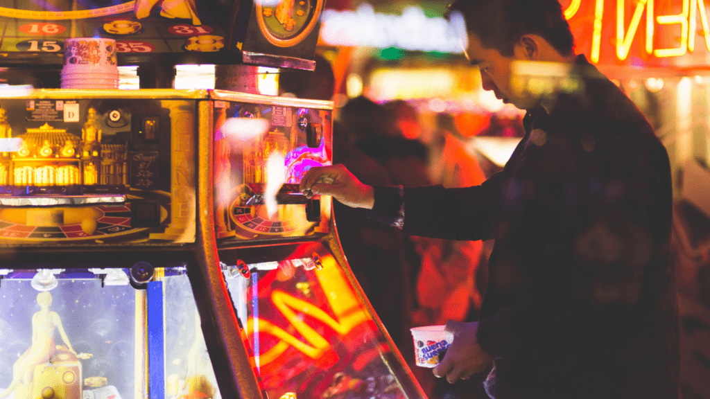 a person playing on the casino