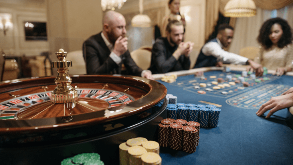 a person playing roulette at a casino table