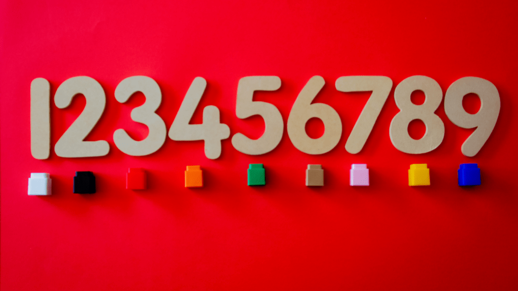 colorful wooden numbers